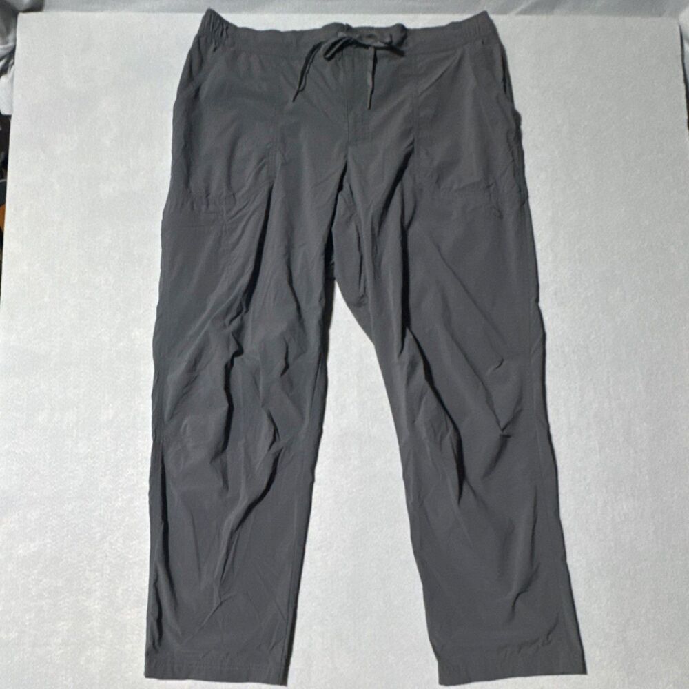 L.L. Bean Men's Gray Nylon Spandex Drawstring Zipper Pocket Pants XL 32 Cresta